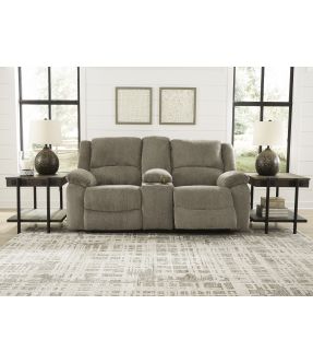 Nalpa 2 Seater American Made Manual Recliner Fabric Sofa with Console- Beige
